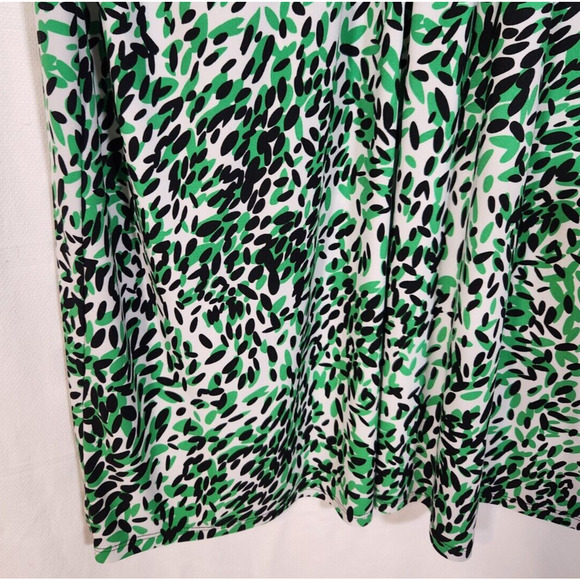 Dana Buchman 2X $68 Green Leafy Print Liquid Knit Dress Plus Botanical - Picture 5 of 11